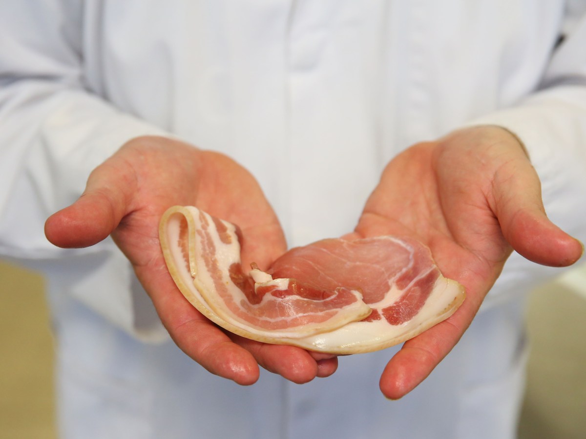 Aussie bacon in hands