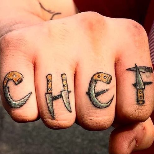 Scary chef knife , approx 3 hours, done by me (Alexander). Apprentice @ Sea  Of Trees Tattoo & Barber, Chilliwack BC 🇨🇦CC always welcome! : r/ TattooDesigns